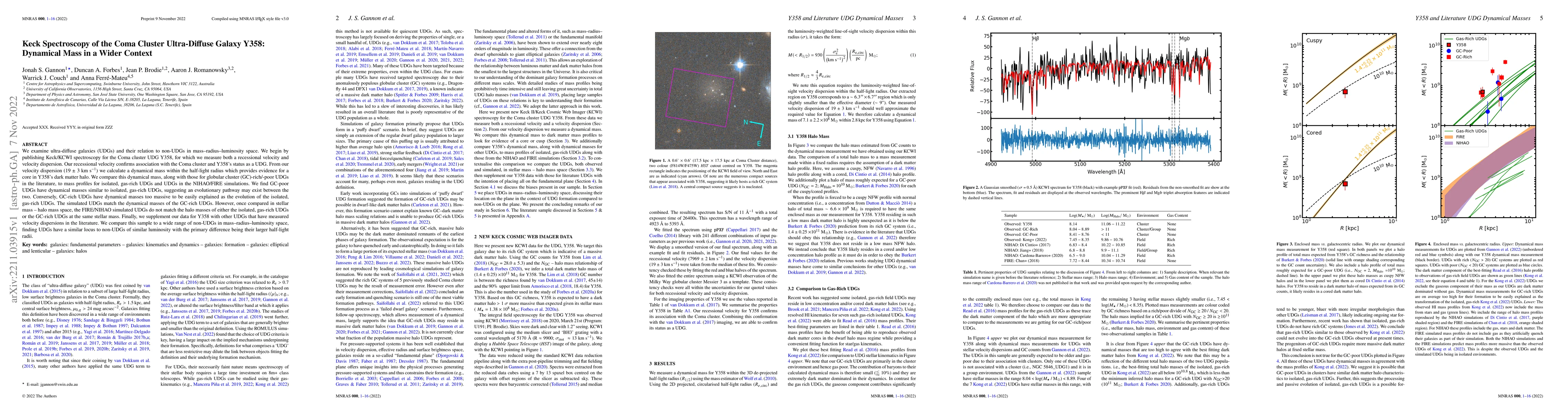 Thumbnail for Keck Spectroscopy of the Coma Cluster Ultra-Diffuse Galaxy Y358:
  Dynamical Mass in a Wider Context