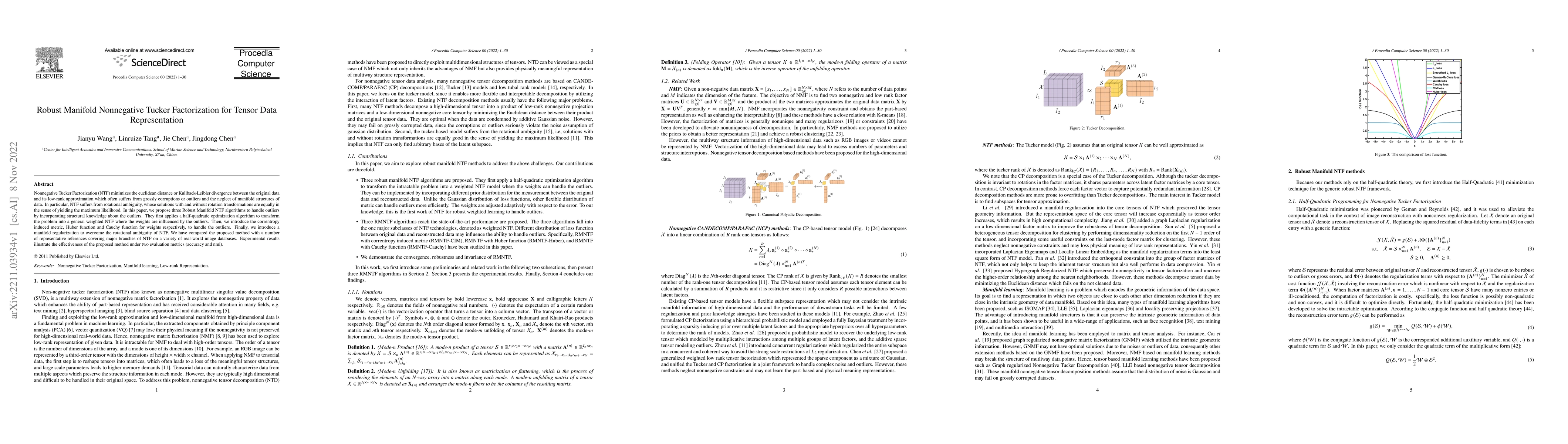 Thumbnail for Robust Manifold Nonnegative Tucker Factorization for Tensor Data
  Representation