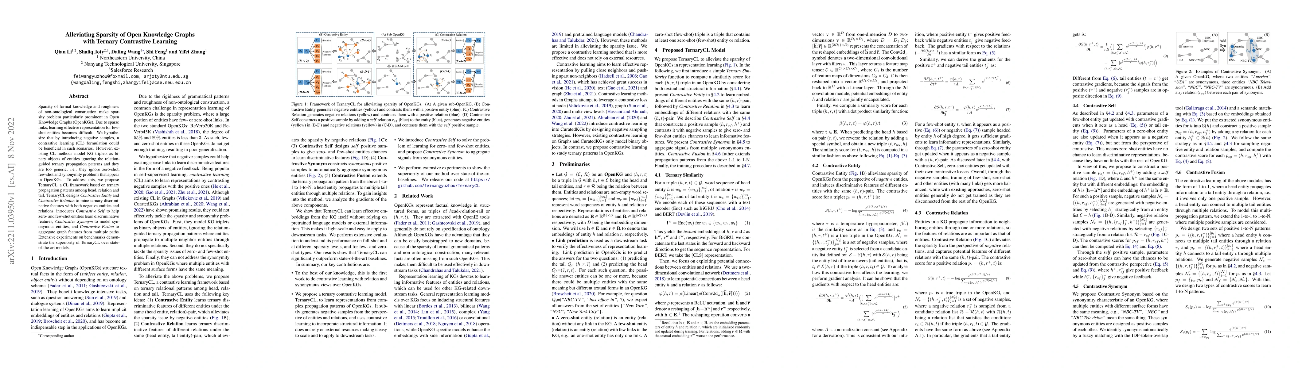 Thumbnail for Alleviating Sparsity of Open Knowledge Graphs with Ternary Contrastive
  Learning