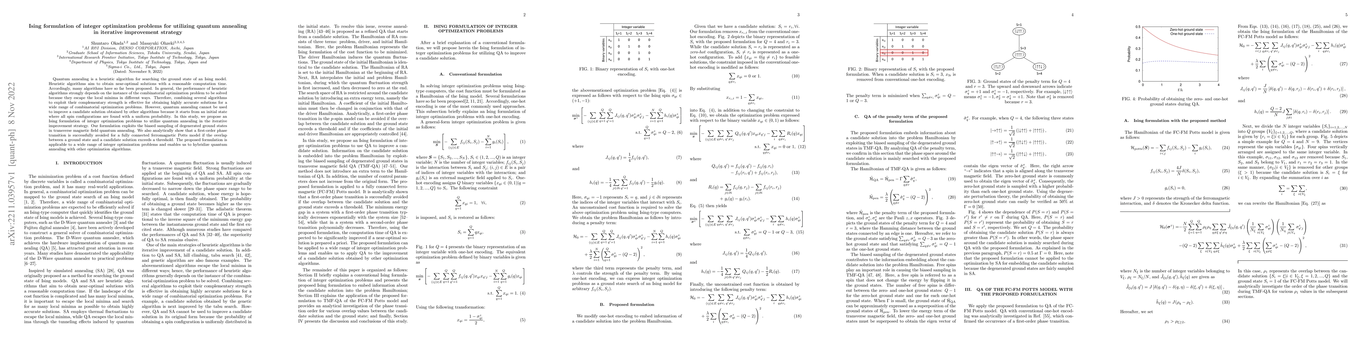 Thumbnail for Ising formulation of integer optimization problems for utilizing quantum
  annealing in iterative improvement strategy