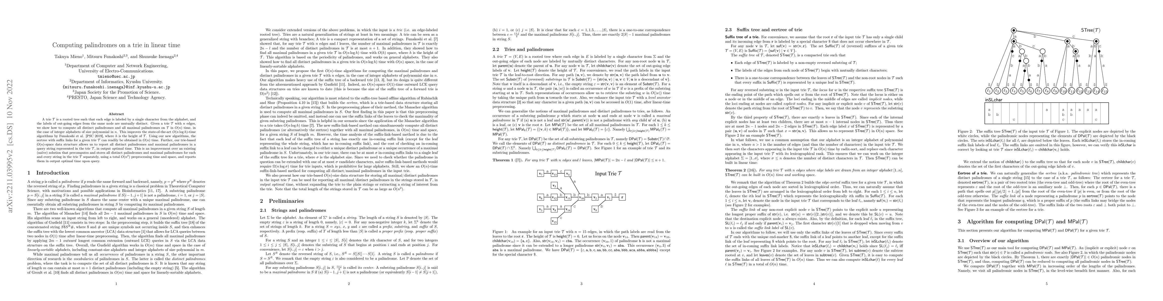 Thumbnail for Computing palindromes on a trie in linear time