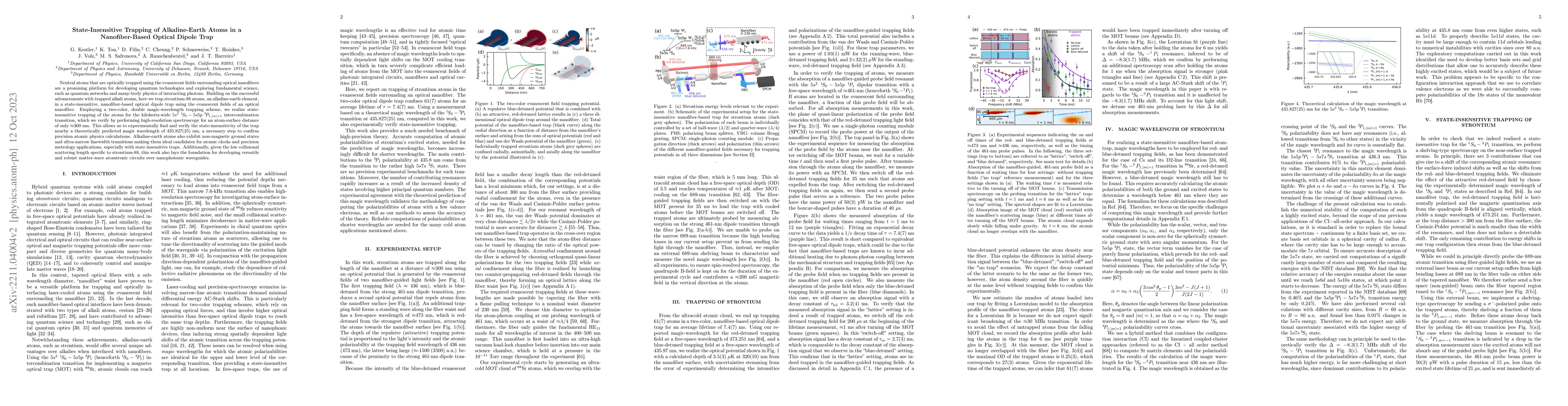 Thumbnail for State-Insensitive Trapping of Alkaline-Earth Atoms in a Nanofiber-Based
  Optical Dipole Trap