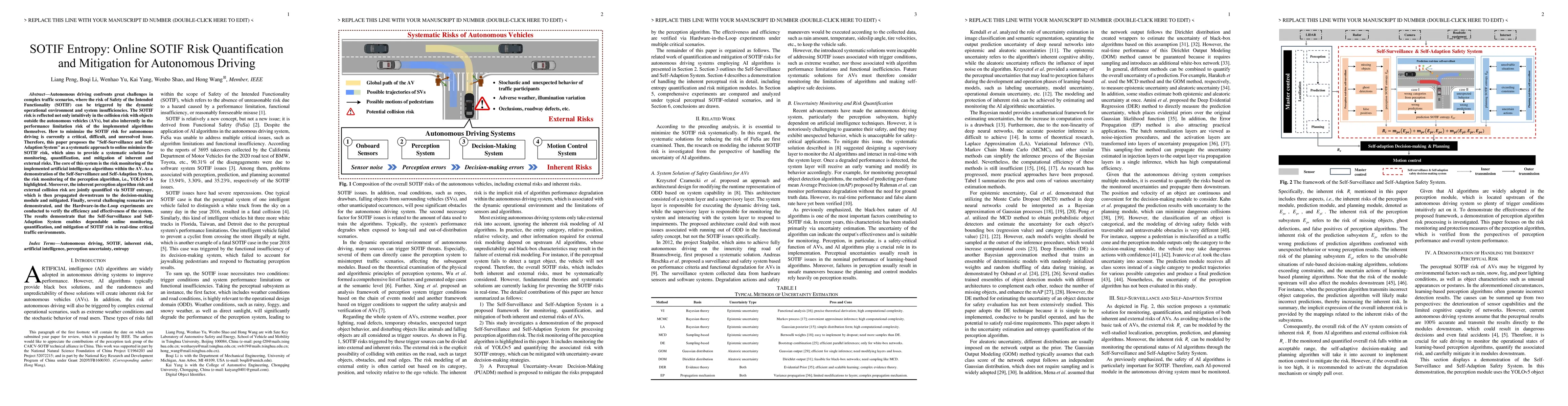 Thumbnail for SOTIF Entropy: Online SOTIF Risk Quantification and Mitigation for
  Autonomous Driving