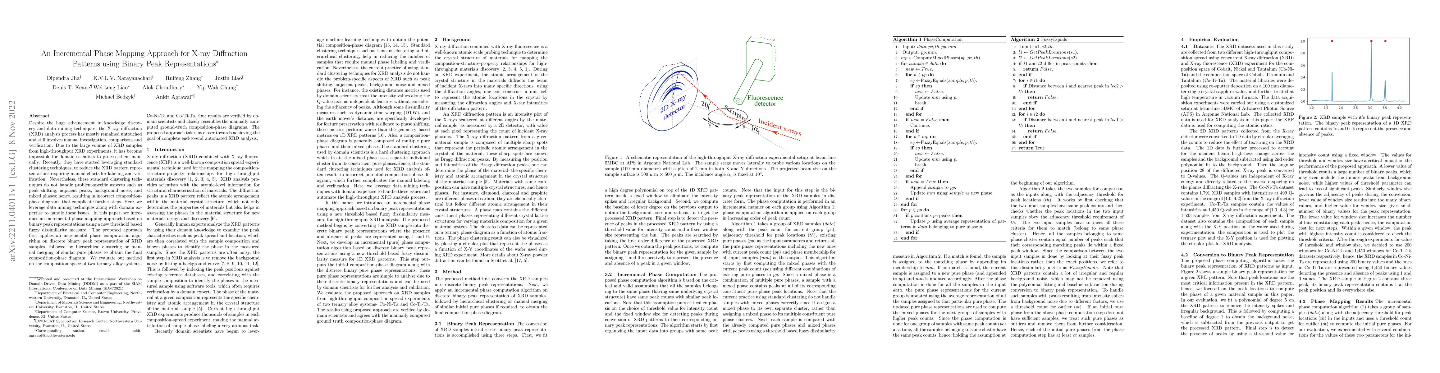 Thumbnail for An Incremental Phase Mapping Approach for X-ray Diffraction Patterns
  using Binary Peak Representations