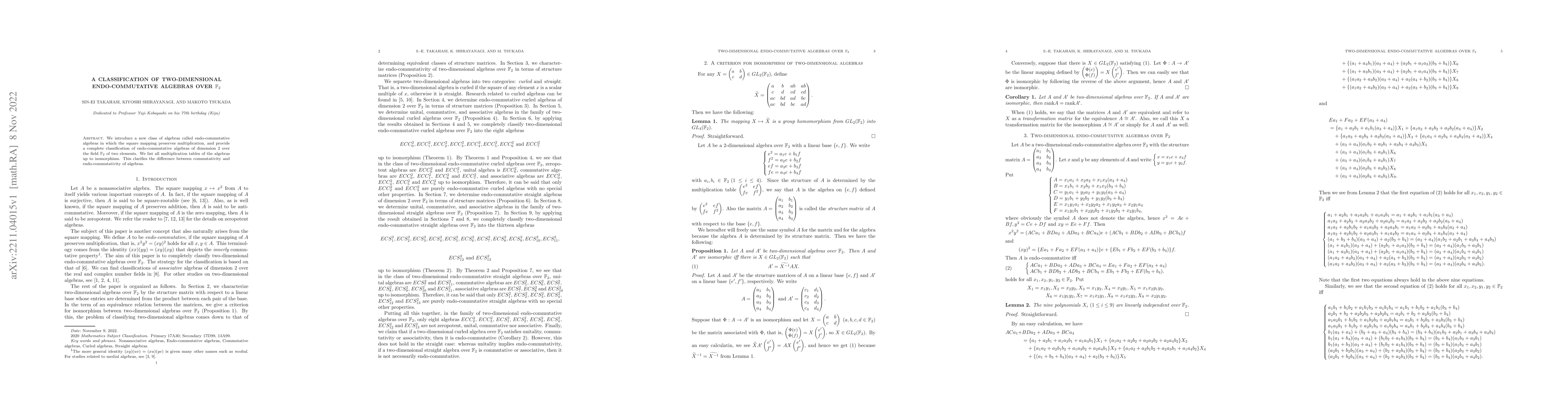 Thumbnail for A Classification of Two-dimensional Endo-commutative Algebras over F_2