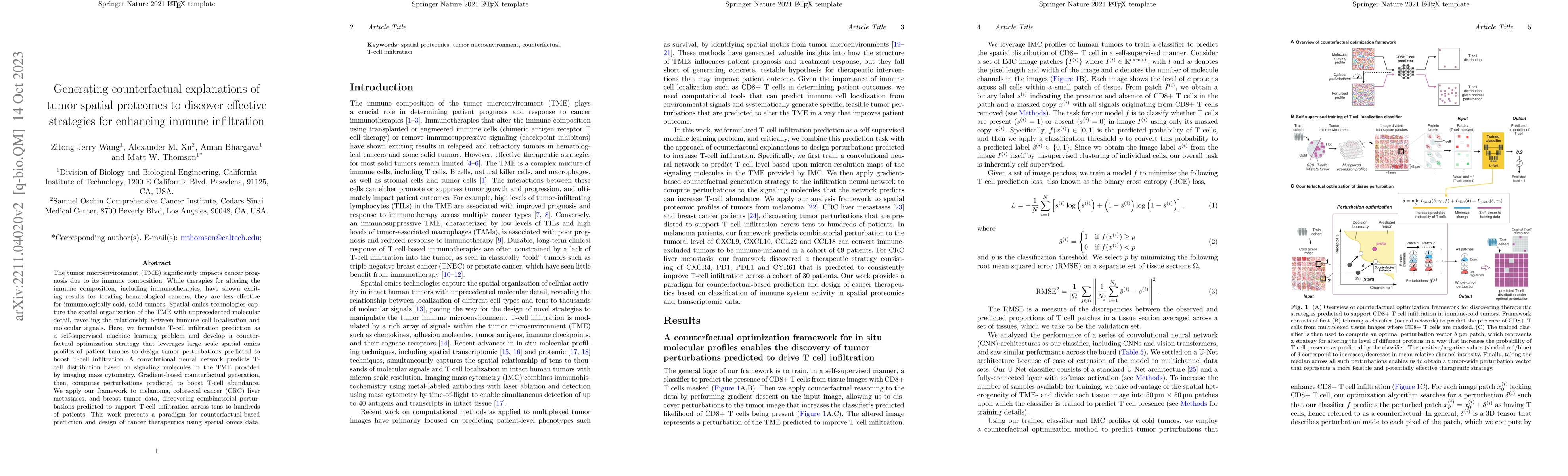 Thumbnail for Generating counterfactual explanations of tumor spatial proteomes to
  discover effective strategies for enhancing immune infiltration