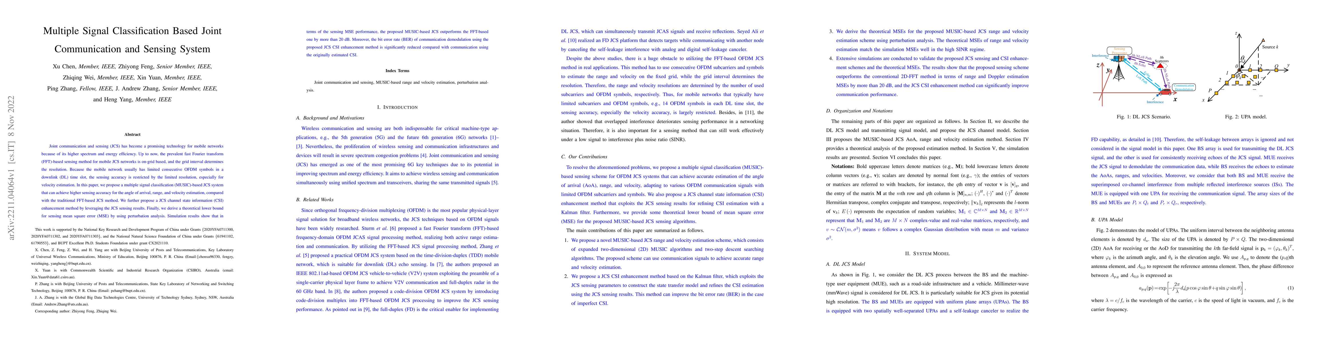 Thumbnail for Multiple Signal Classification Based Joint Communication and Sensing
  System