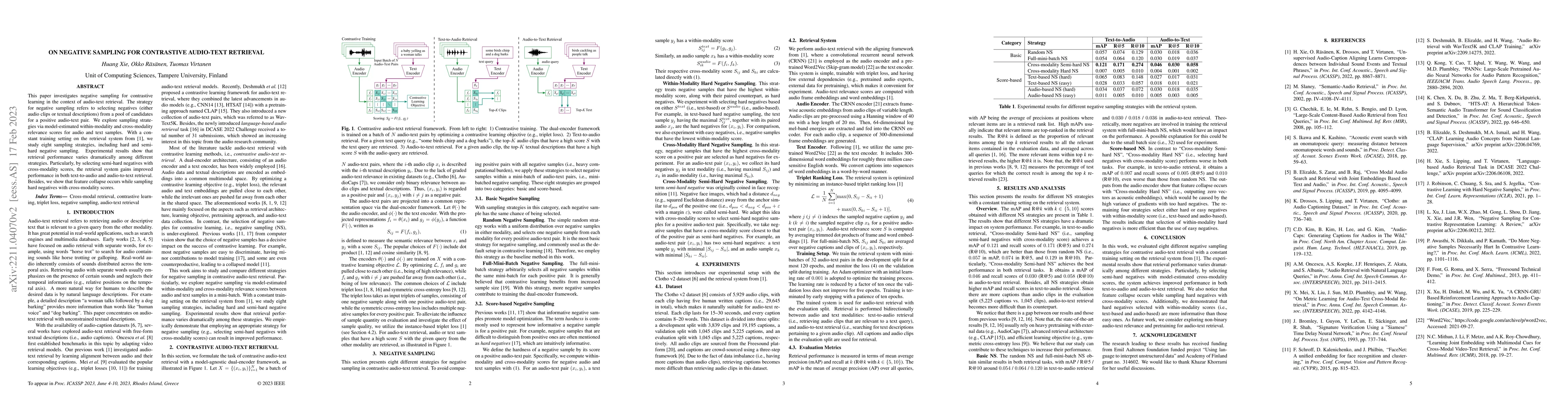 Thumbnail for On Negative Sampling for Contrastive Audio-Text Retrieval
