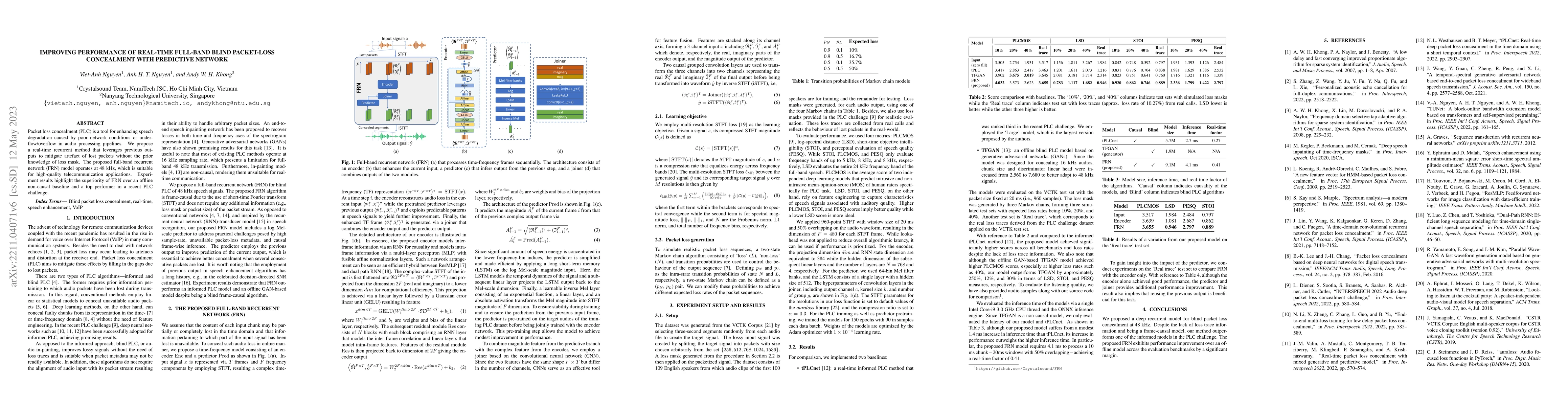 Thumbnail for Improving performance of real-time full-band blind packet-loss
  concealment with predictive network