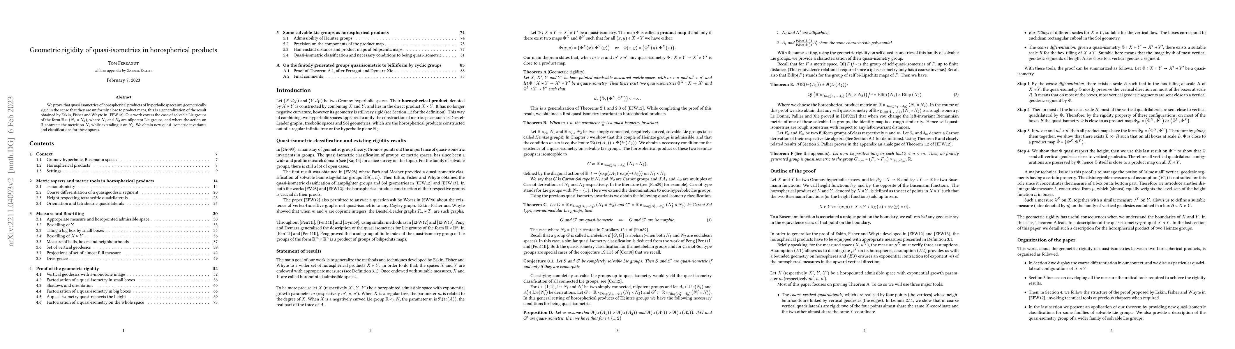 Thumbnail for Geometric rigidity of quasi-isometries in horospherical products