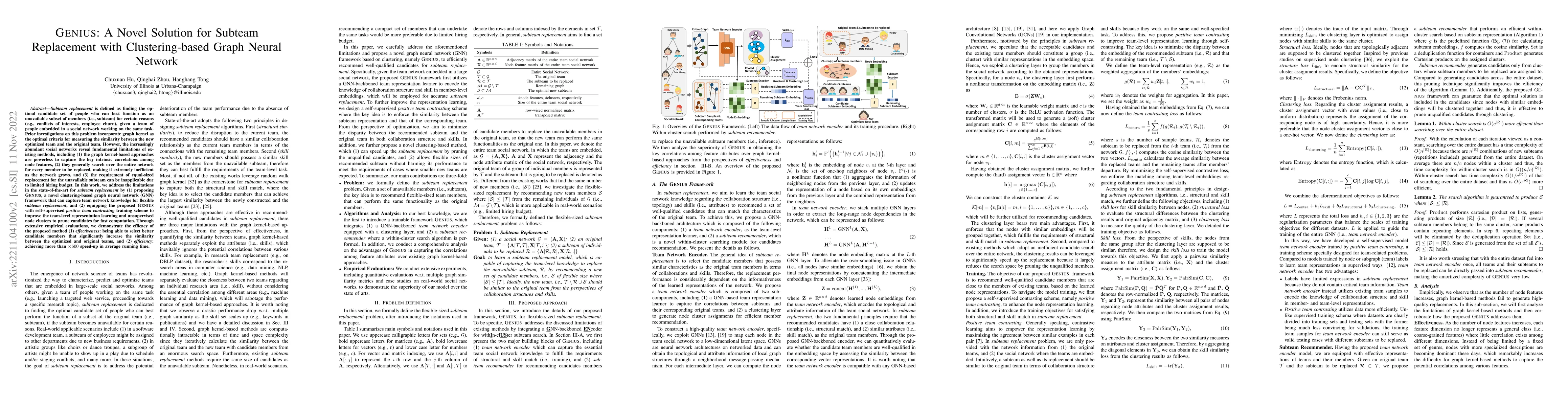 Thumbnail for GENIUS: A Novel Solution for Subteam Replacement with Clustering-based
  Graph Neural Network