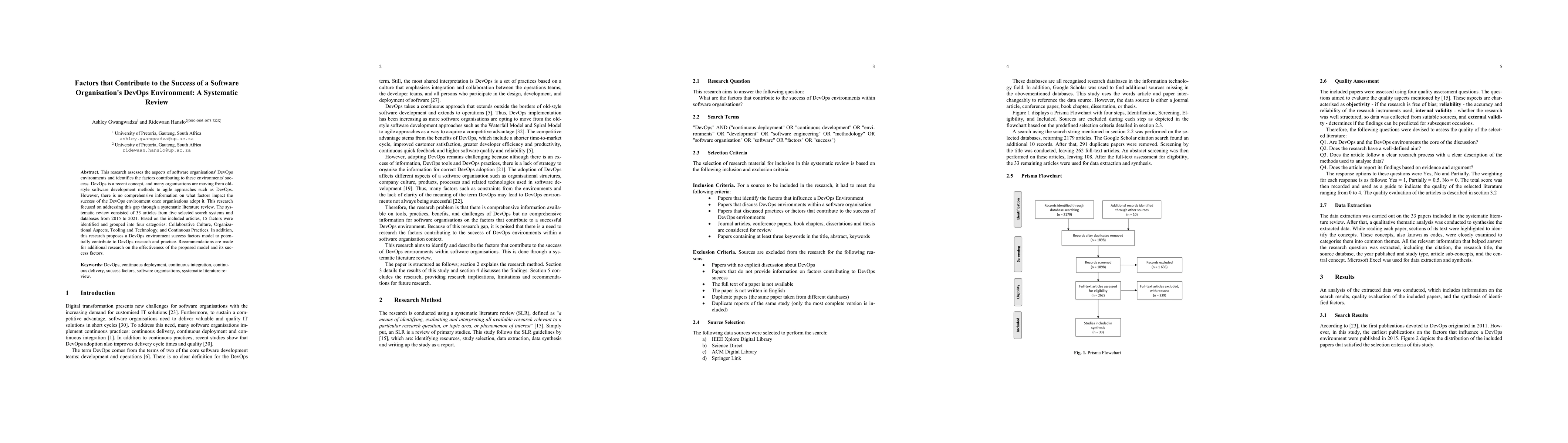 Thumbnail for Factors that Contribute to the Success of a Software Organisation's
  DevOps Environment: A Systematic Review