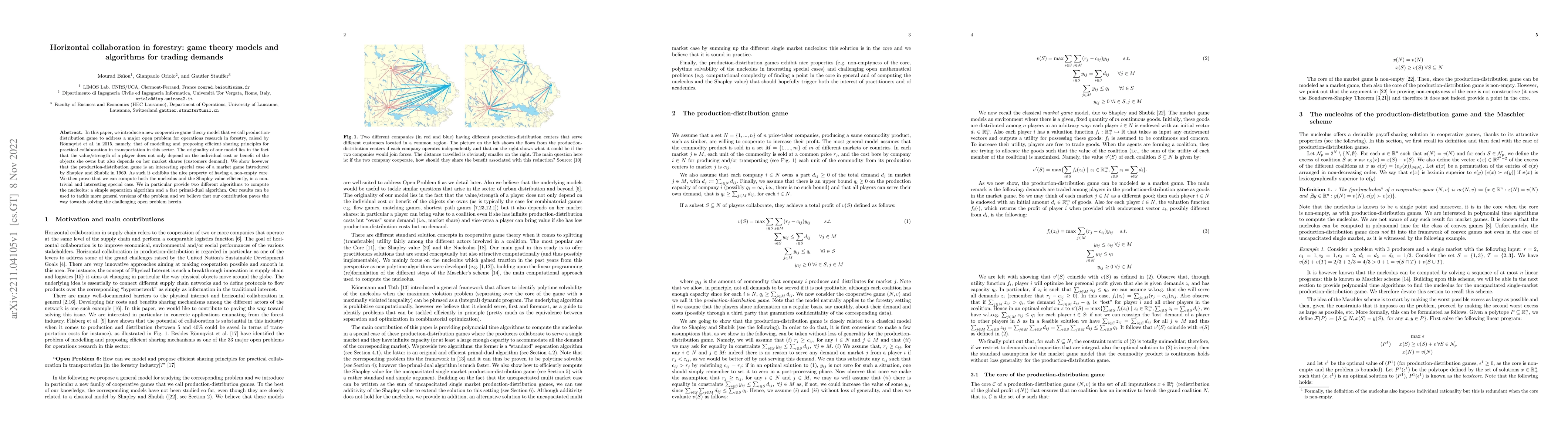 Thumbnail for Horizontal collaboration in forestry: game theory models and algorithms
  for trading demands
