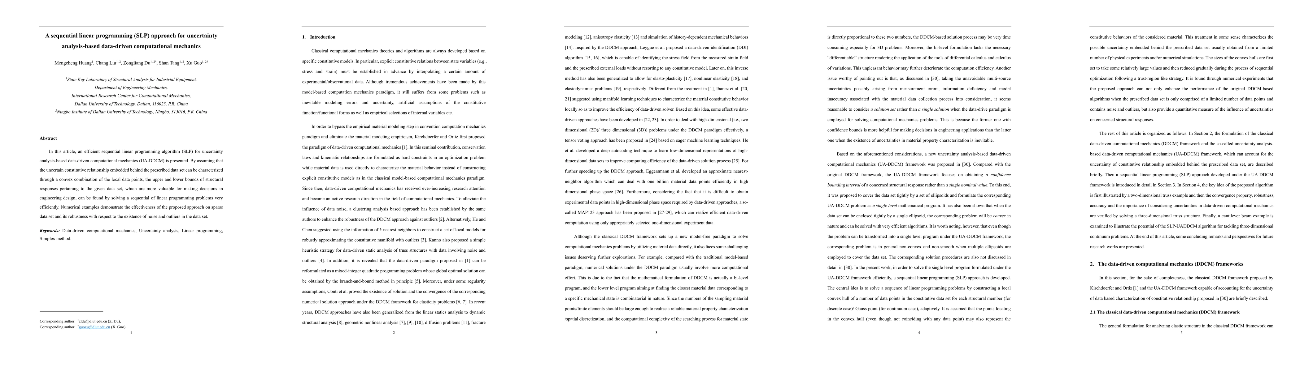 Thumbnail for A sequential linear programming (SLP) approach for uncertainty
  analysis-based data-driven computational mechanics