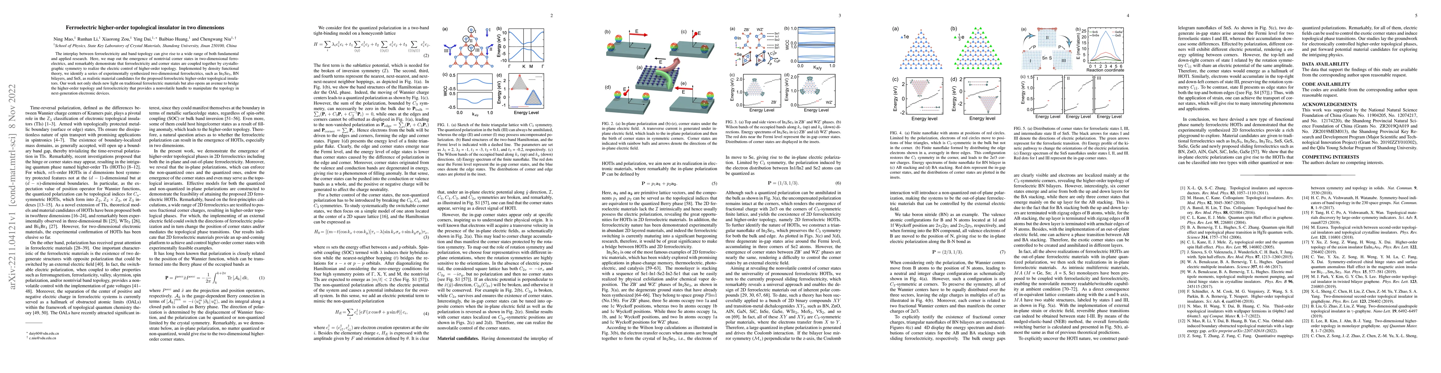 Thumbnail for Ferroelectric higher-order topological insulator in two dimensions