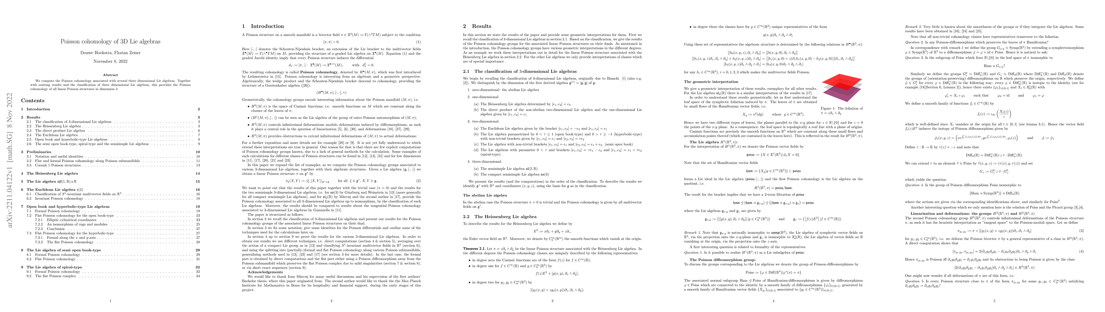 Thumbnail for Poisson cohomology of 3D Lie algebras