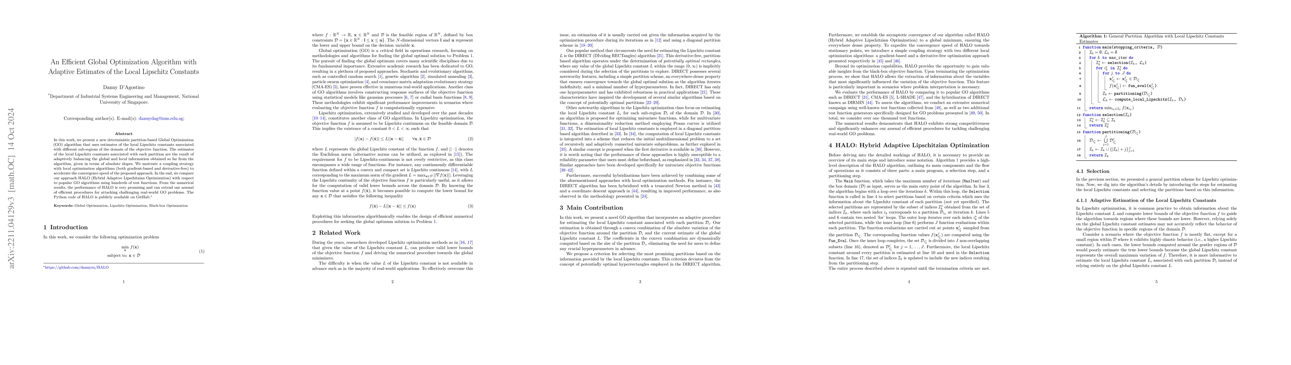 Thumbnail for An Efficient Global Optimization Algorithm with Adaptive Estimates of
  the Local Lipschitz Constants