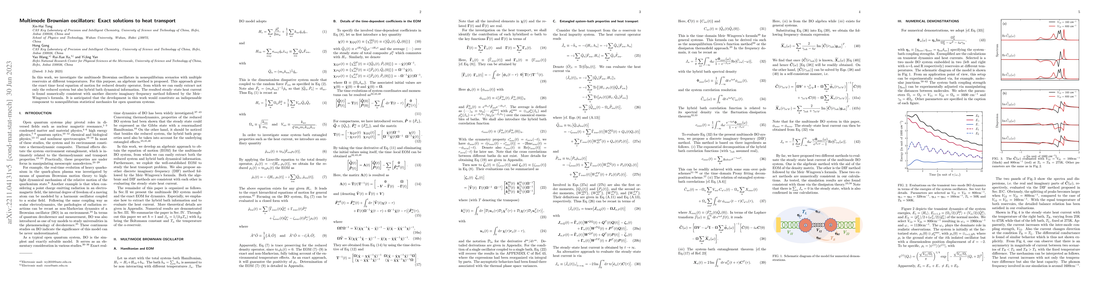Thumbnail for Multimode Brownian oscillators: Exact solutions to heat transport