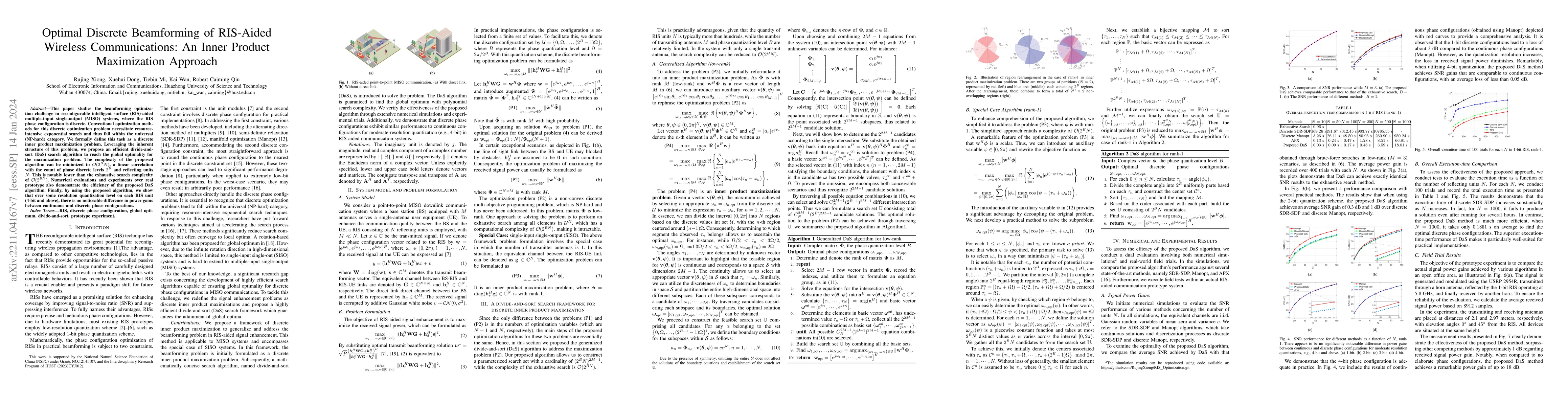 Thumbnail for Optimal Discrete Beamforming of RIS-Aided Wireless Communications: An
  Inner Product Maximization Approach
