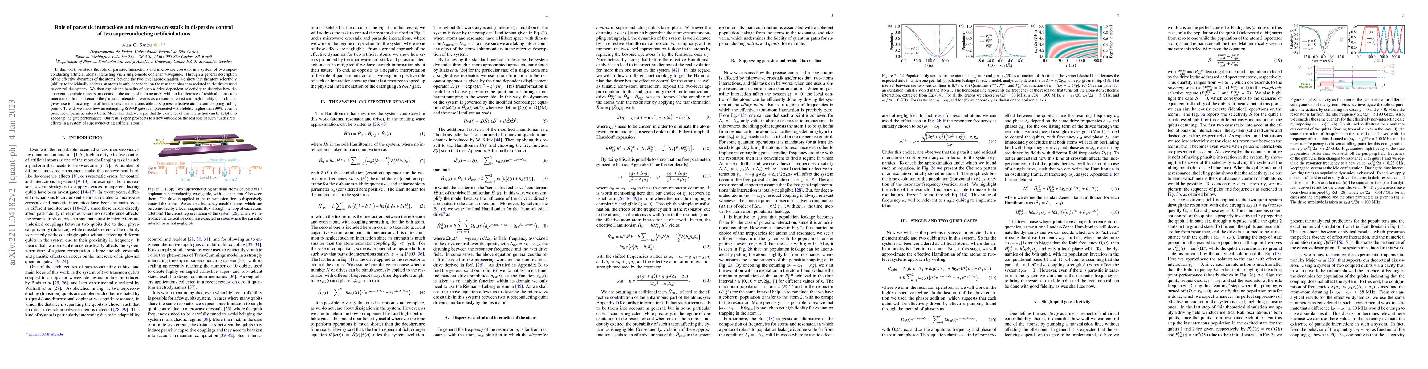 Thumbnail for Role of parasitic interactions and microwave crosstalk in dispersive
  control of two superconducting artificial atoms