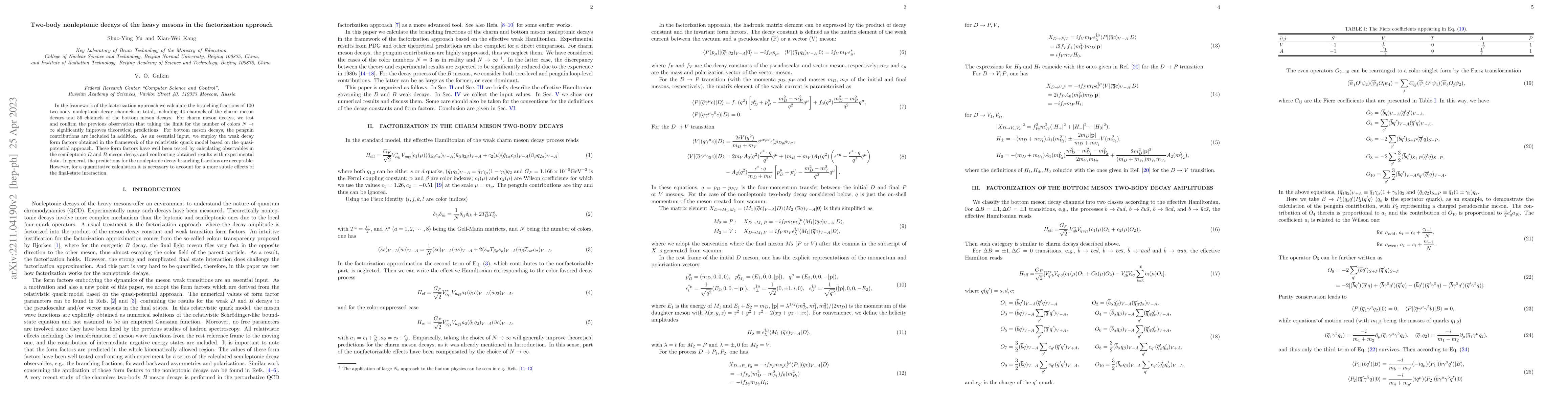 Thumbnail for Two-body nonleptonic decays of the heavy mesons in the factorization
  approach
