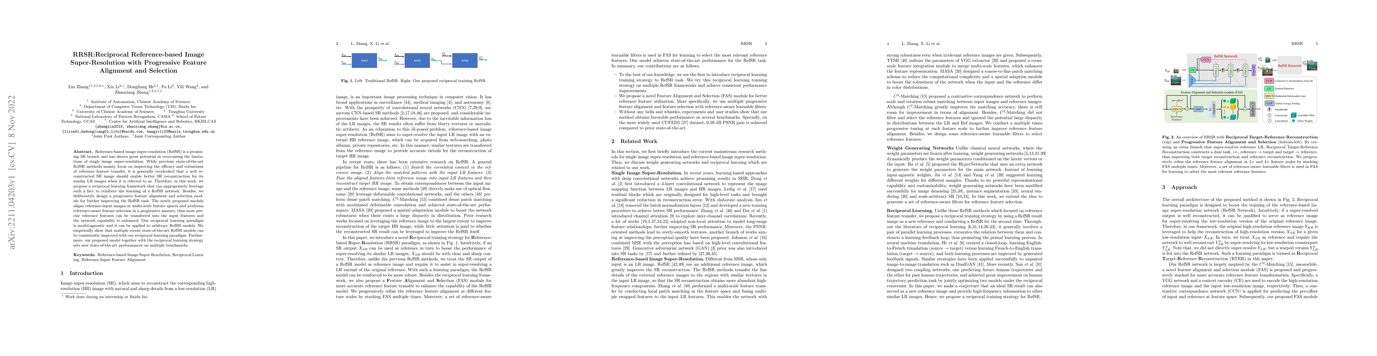Thumbnail for RRSR:Reciprocal Reference-based Image Super-Resolution with Progressive
  Feature Alignment and Selection