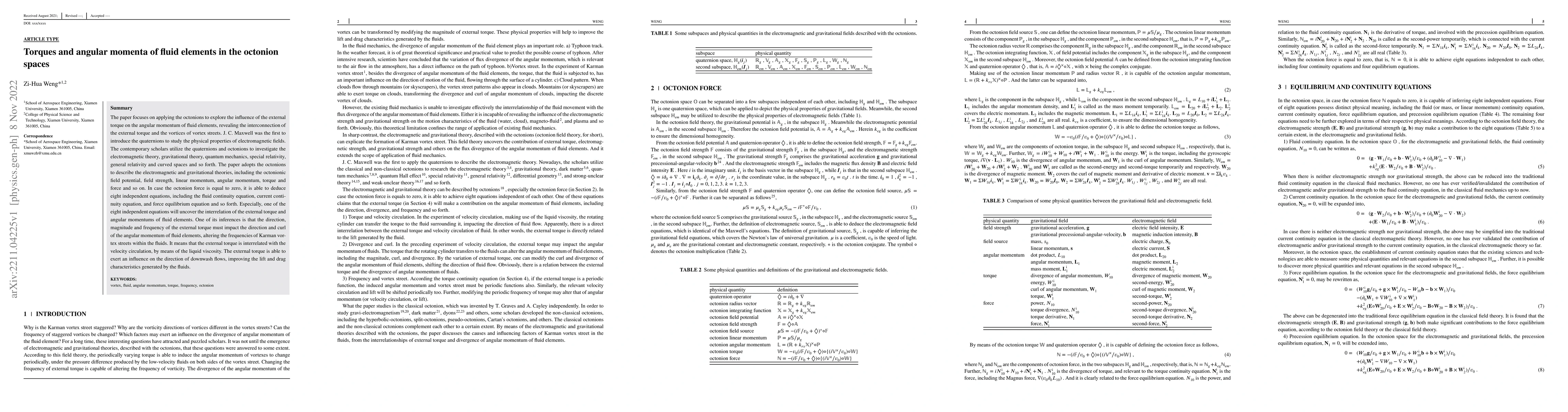 Thumbnail for Torques and angular momenta of fluid elements in the octonion spaces