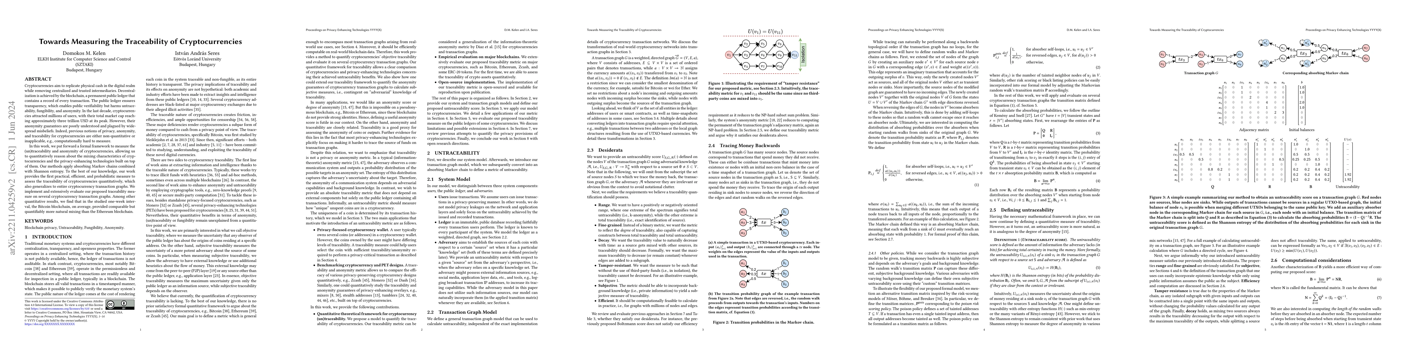 Thumbnail for Towards Measuring the Traceability of Cryptocurrencies
