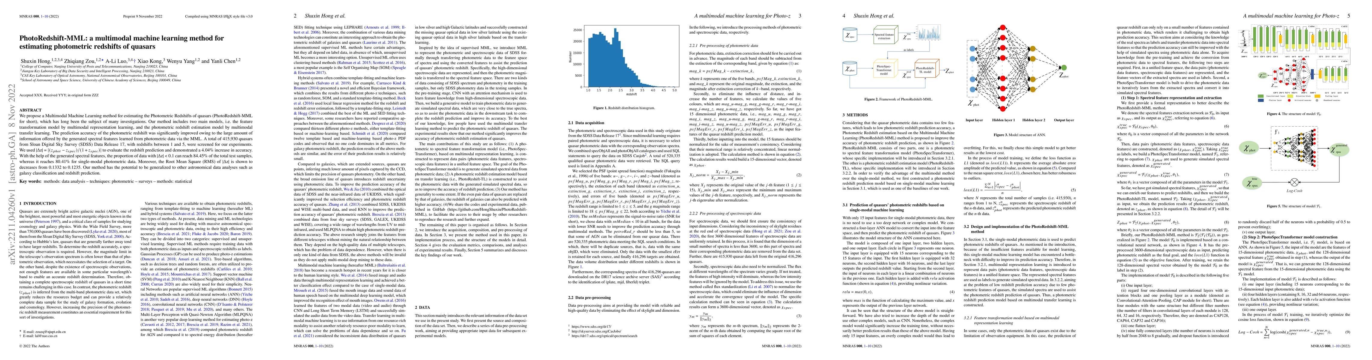 Thumbnail for PhotoRedshift-MML: a multimodal machine learning method for estimating
  photometric redshifts of quasars