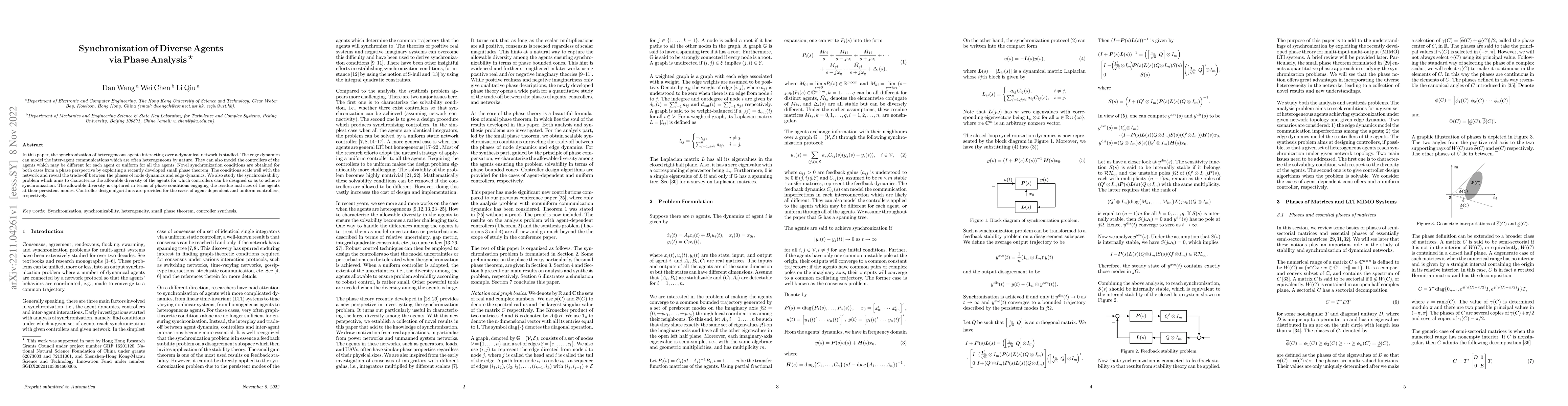 Thumbnail for Synchronization of Diverse Agents via Phase Analysis