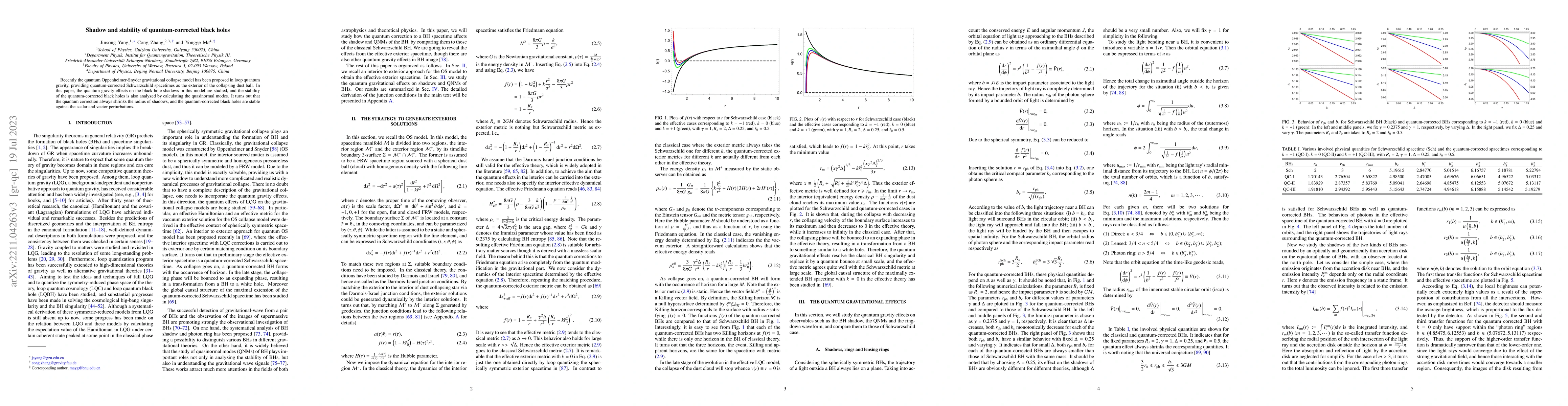 Thumbnail for Shadow and stability of quantum-corrected black holes