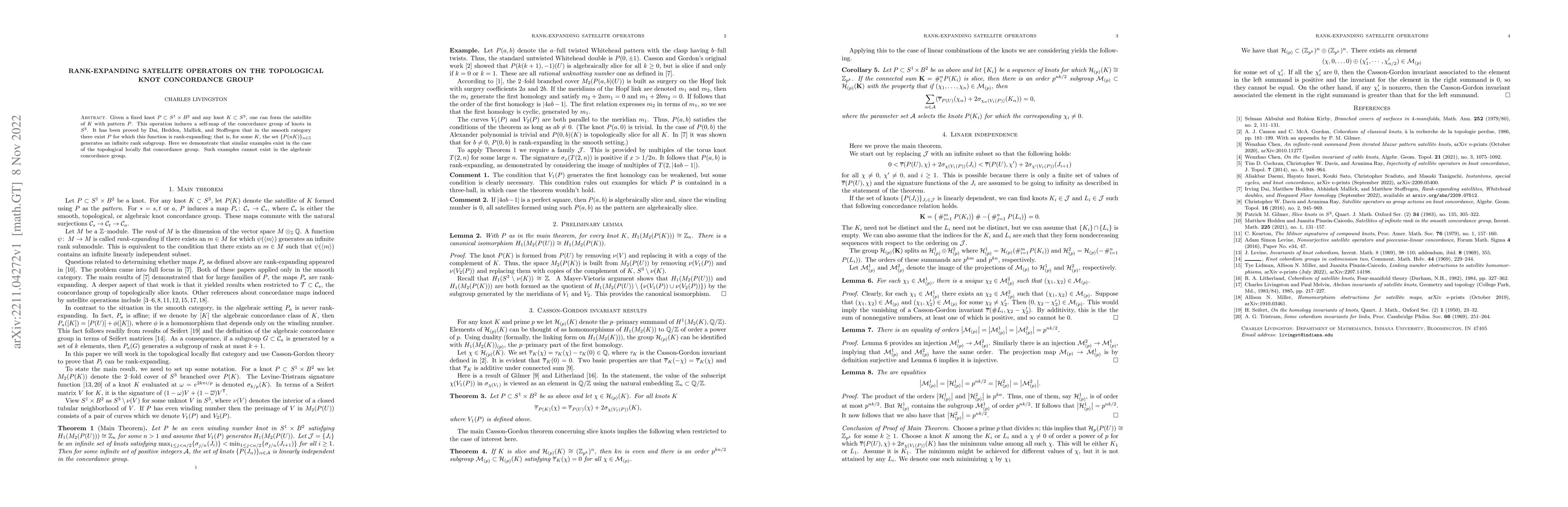 Thumbnail for Rank-expanding satellite operators on the topological knot concordance
  group