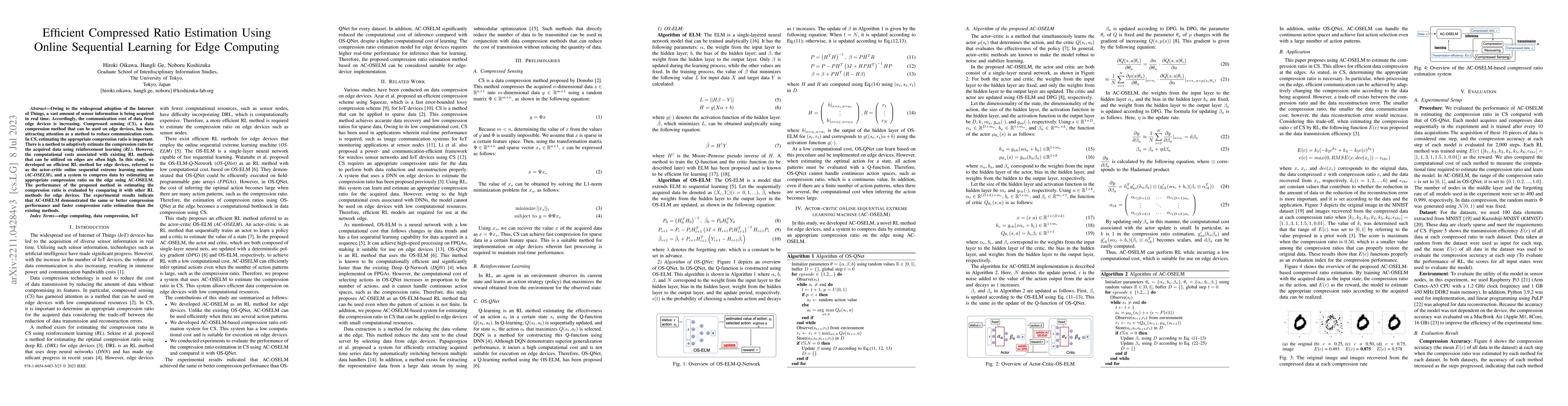 Thumbnail for Efficient Compressed Ratio Estimation Using Online Sequential Learning
  for Edge Computing