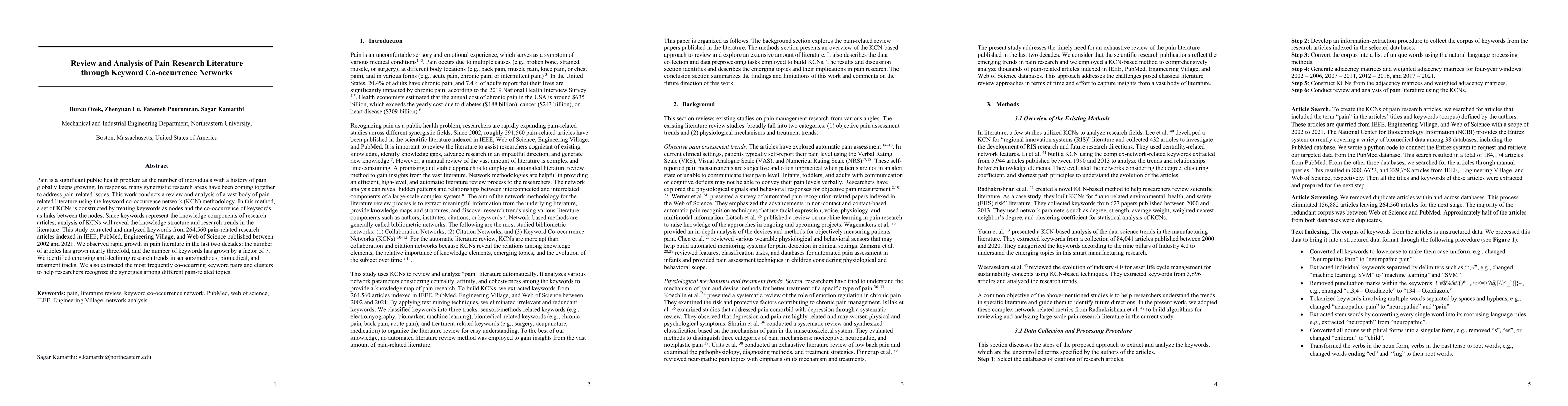 Thumbnail for Review and Analysis of Pain Research Literature through Keyword
  Co-occurrence Networks