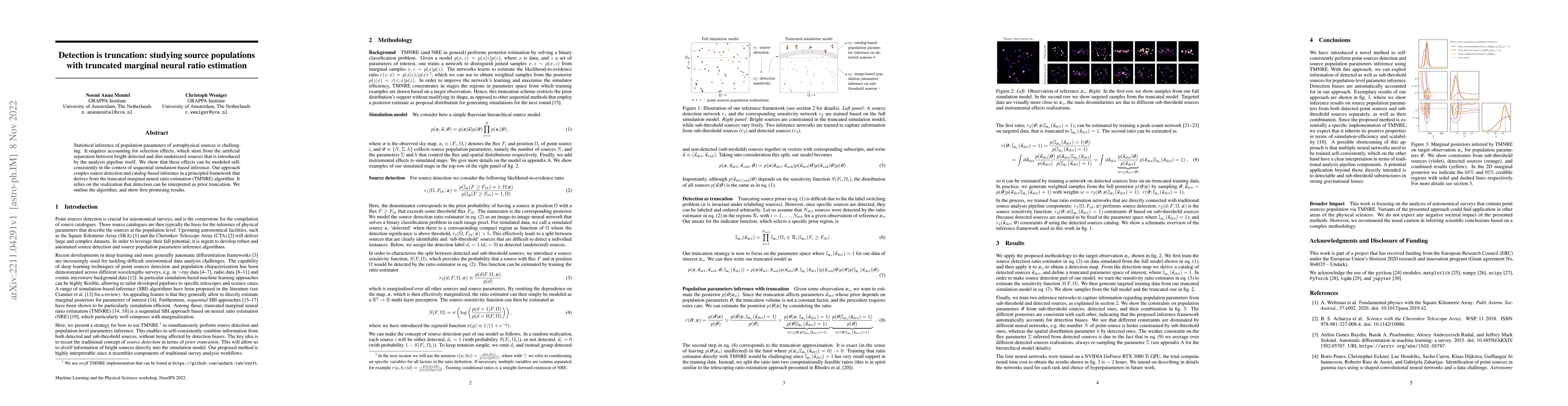 Thumbnail for Detection is truncation: studying source populations with truncated
  marginal neural ratio estimation