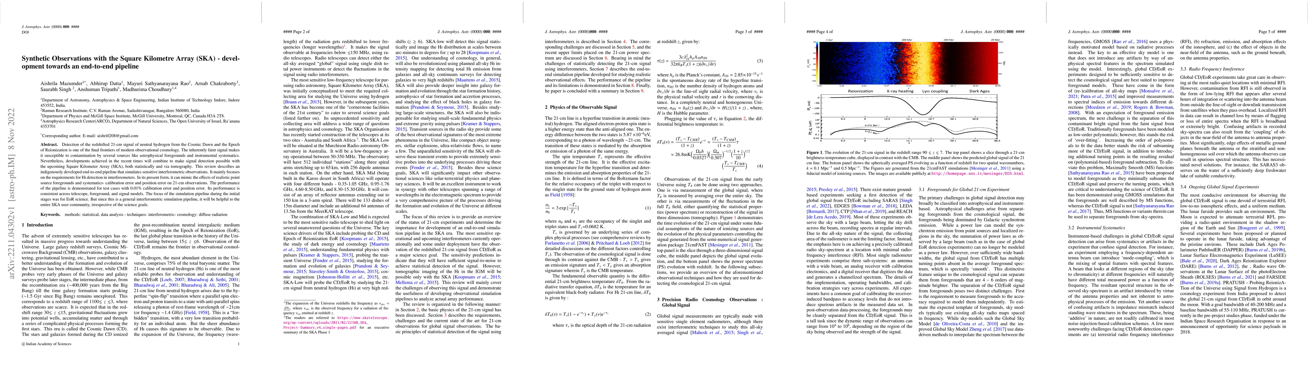 Thumbnail for Synthetic Observations with the Square Kilometre Array (SKA) --
  development towards an end-to-end pipeline