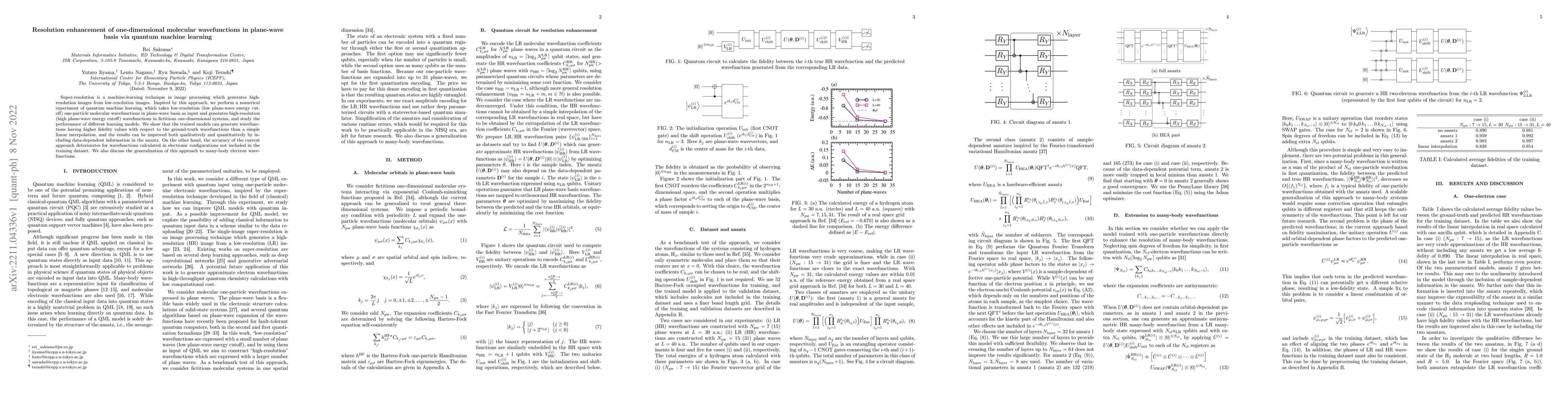 Thumbnail for Resolution enhancement of one-dimensional molecular wavefunctions in
  plane-wave basis via quantum machine learning