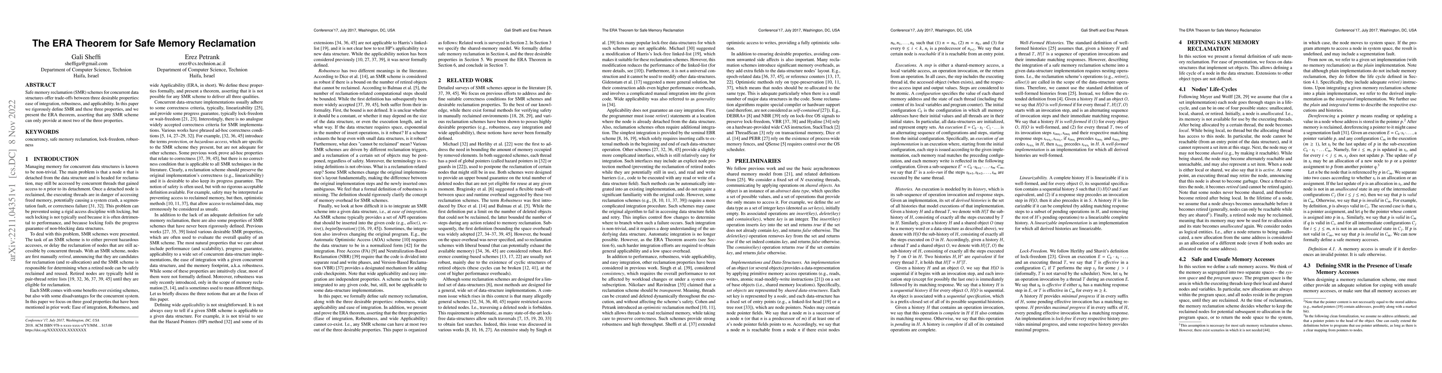 Thumbnail for The ERA Theorem for Safe Memory Reclamation