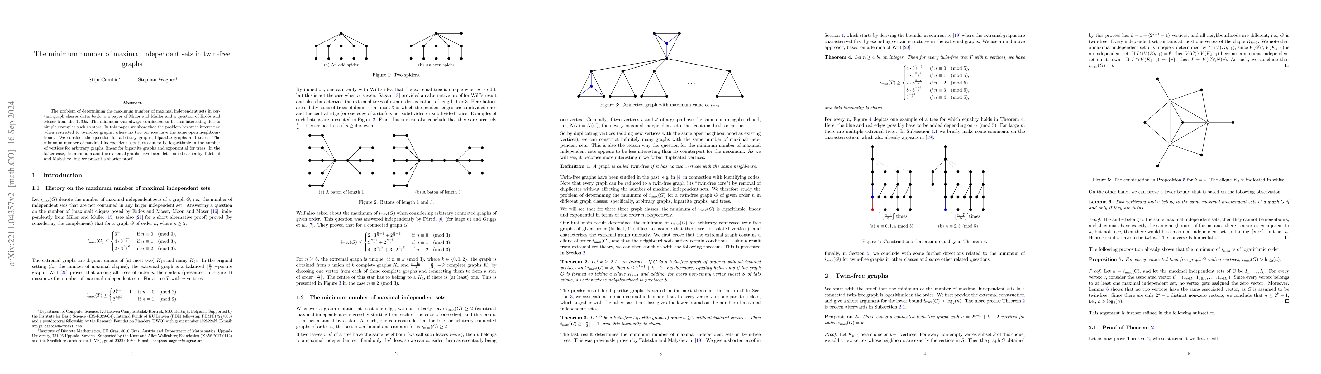 Thumbnail for The minimum number of maximal independent sets in twin-free graphs