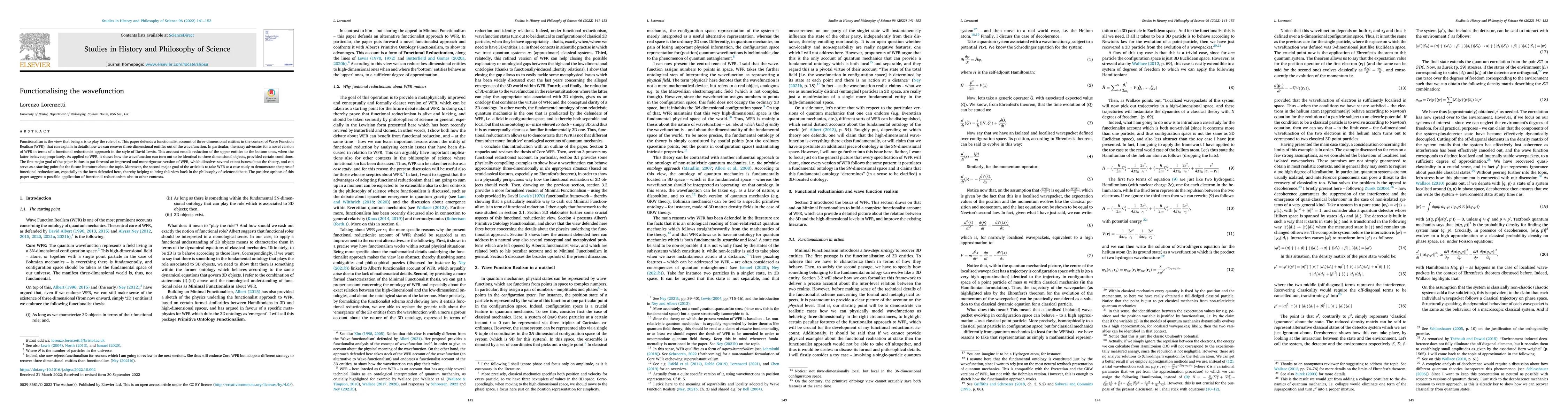 Thumbnail for Functionalising the wavefunction