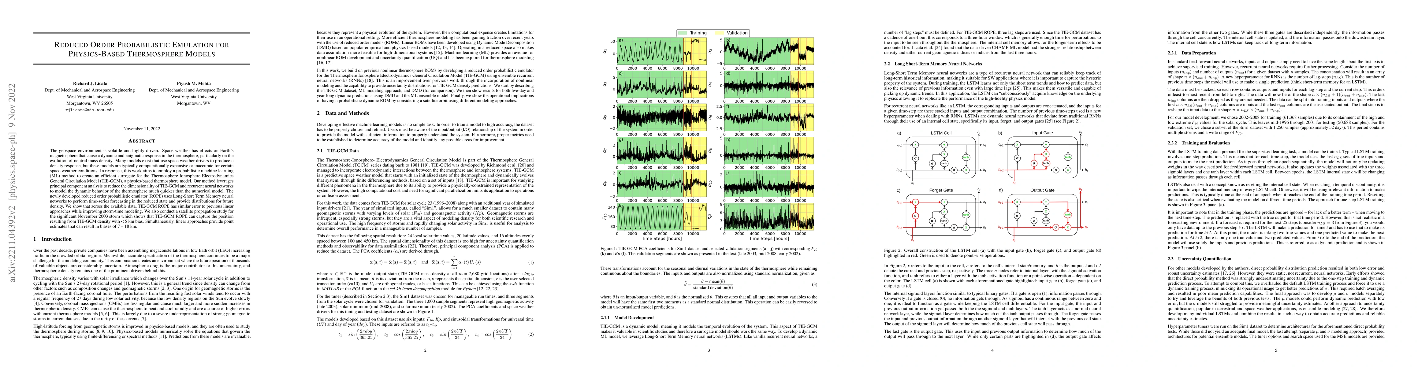 Thumbnail for Reduced Order Probabilistic Emulation for Physics-Based Thermosphere
  Models
