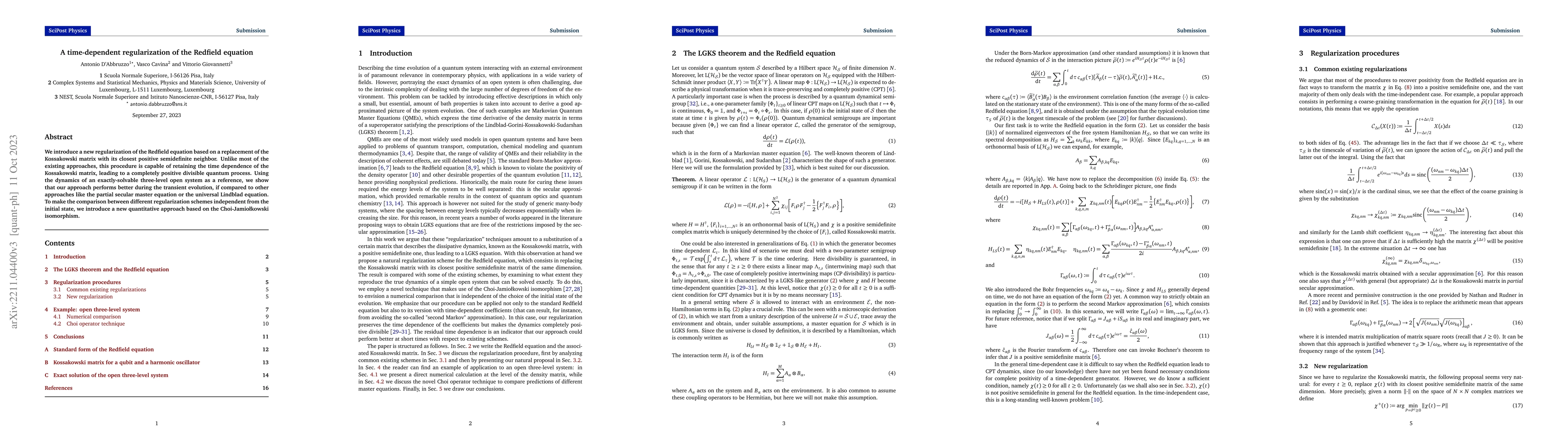 Thumbnail for A time-dependent regularization of the Redfield equation