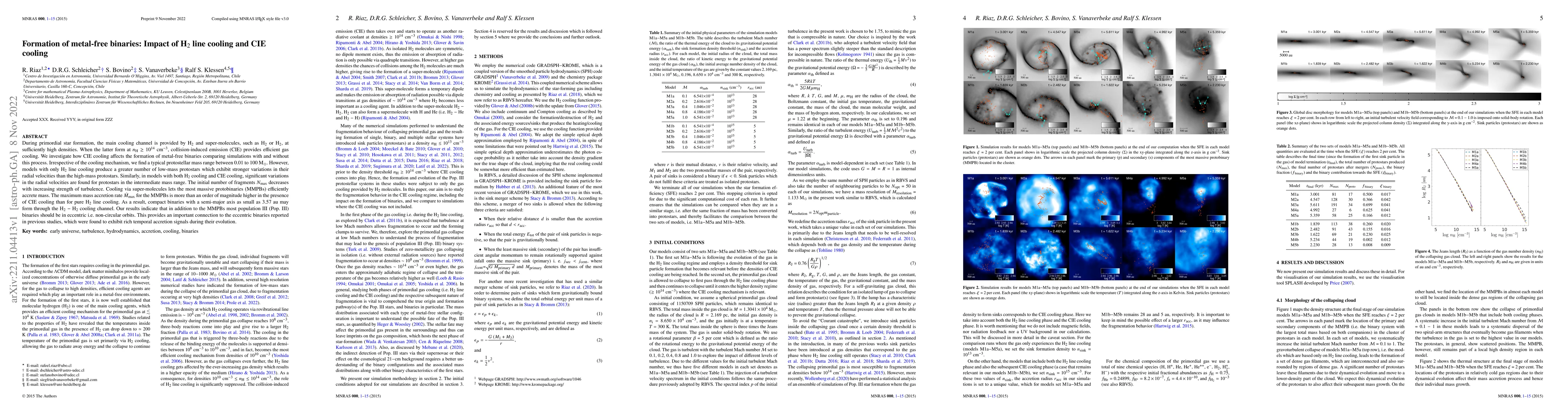 Thumbnail for Formation of metal-free binaries: Impact of H$_{2}$ line cooling and CIE
  cooling