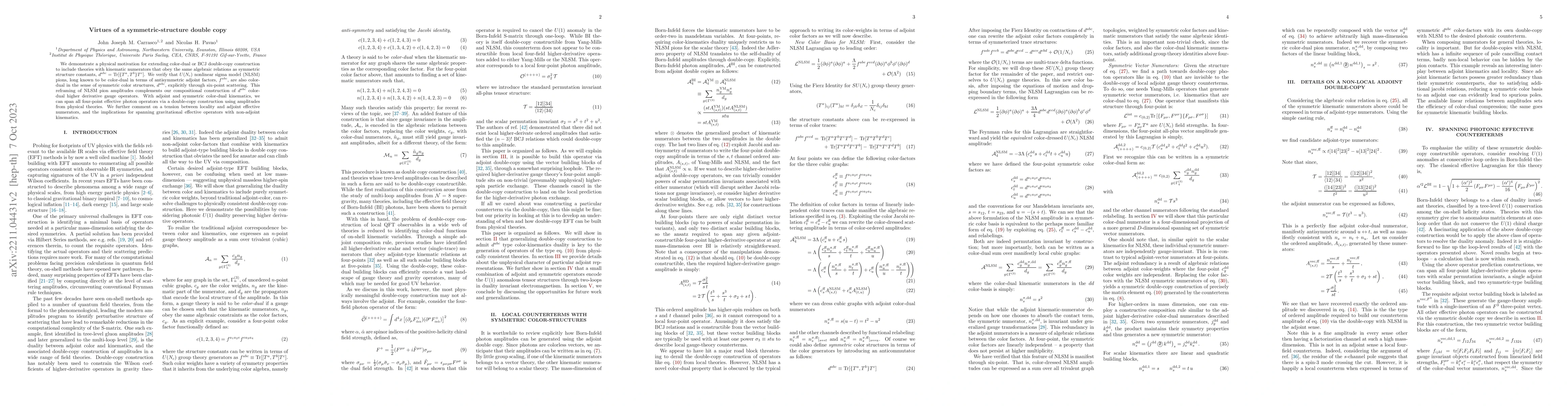 Thumbnail for Virtues of a symmetric-structure double copy