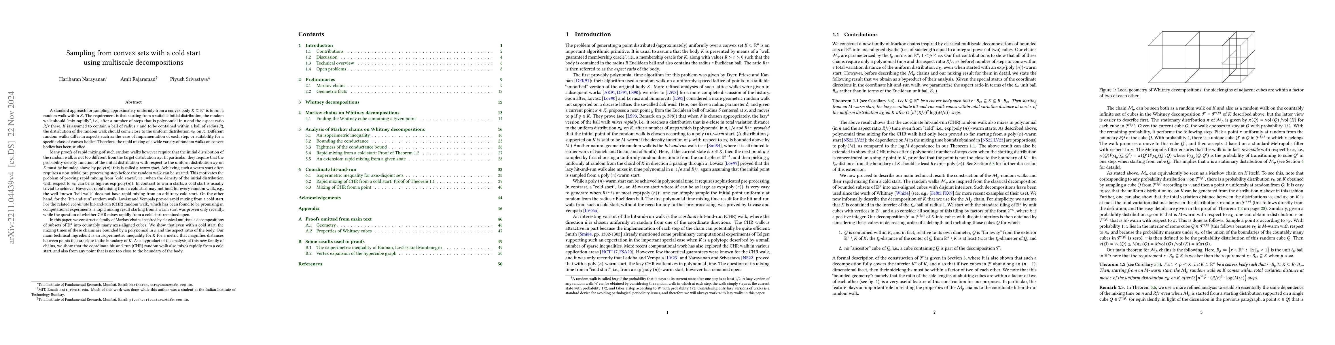 Thumbnail for Sampling from convex sets with a cold start using multiscale
  decompositions