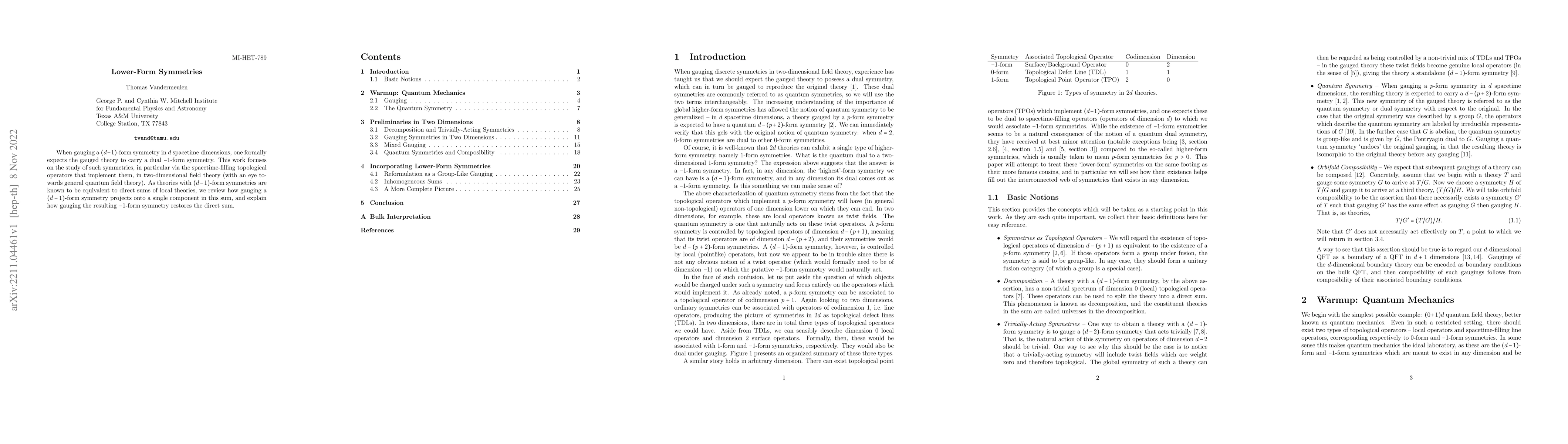Thumbnail for Lower-Form Symmetries