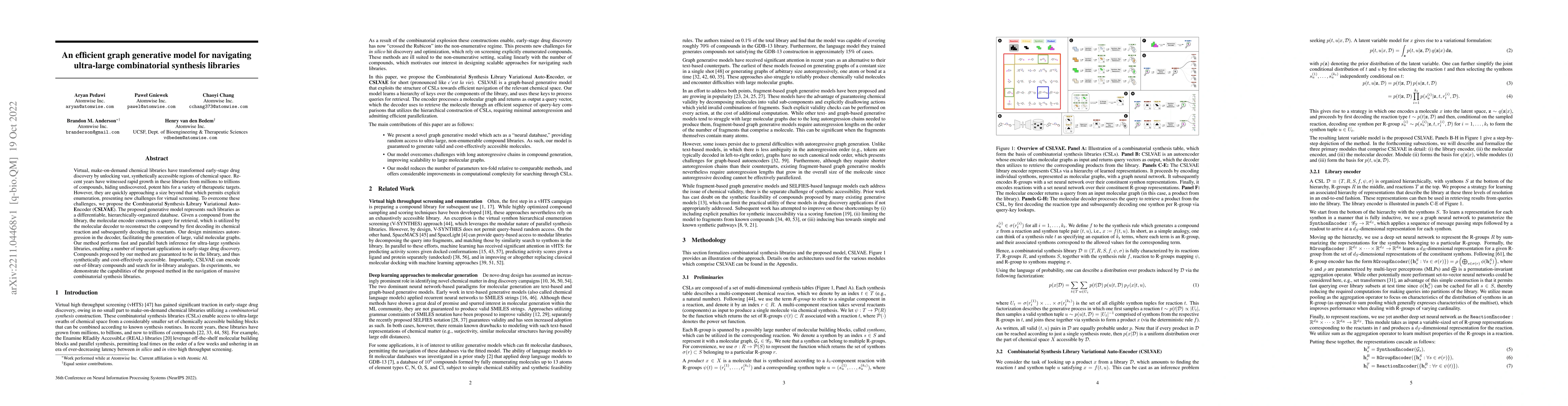 Thumbnail for An efficient graph generative model for navigating ultra-large
  combinatorial synthesis libraries