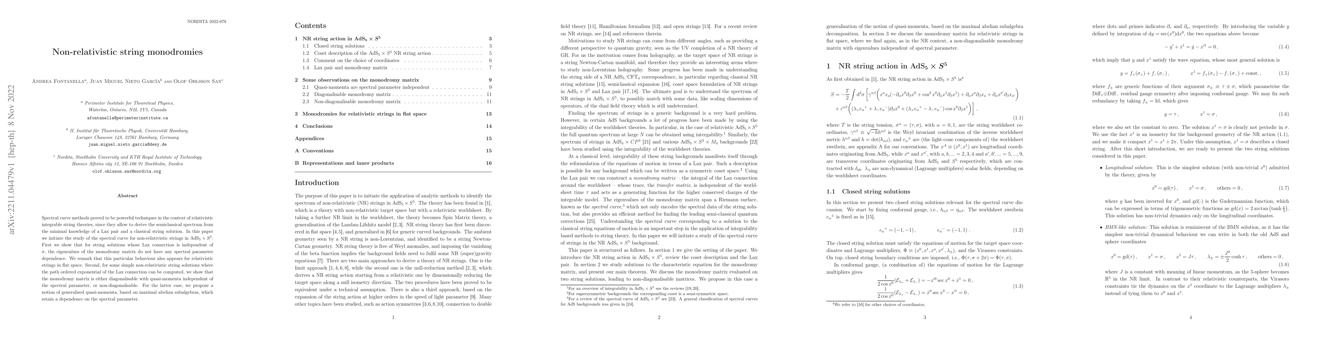 Thumbnail for Non-relativistic string monodromies
