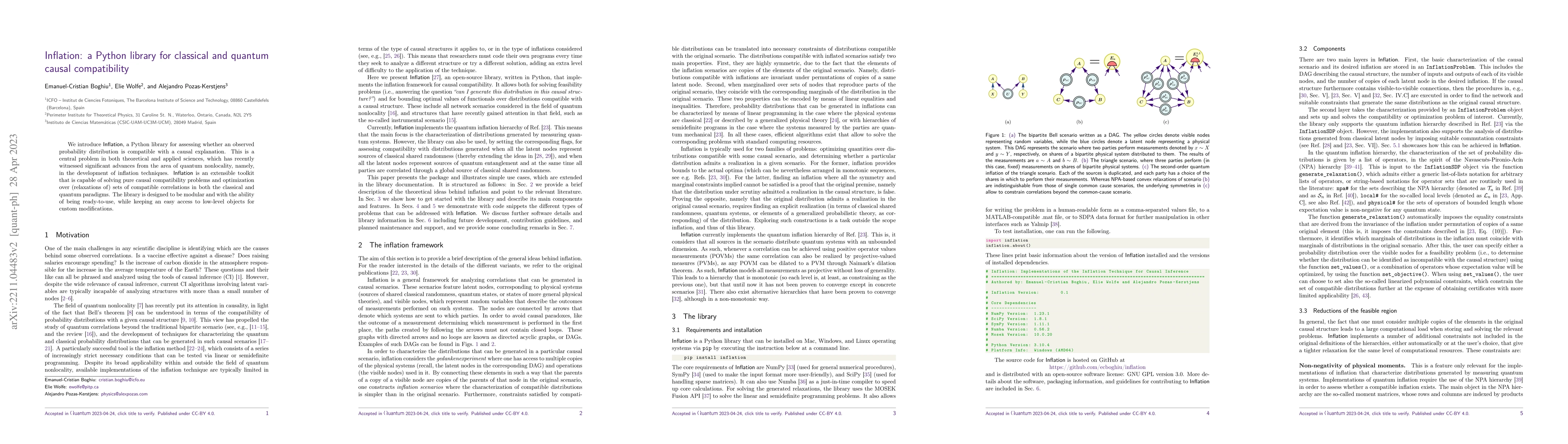 Thumbnail for Inflation: a Python library for classical and quantum causal
  compatibility