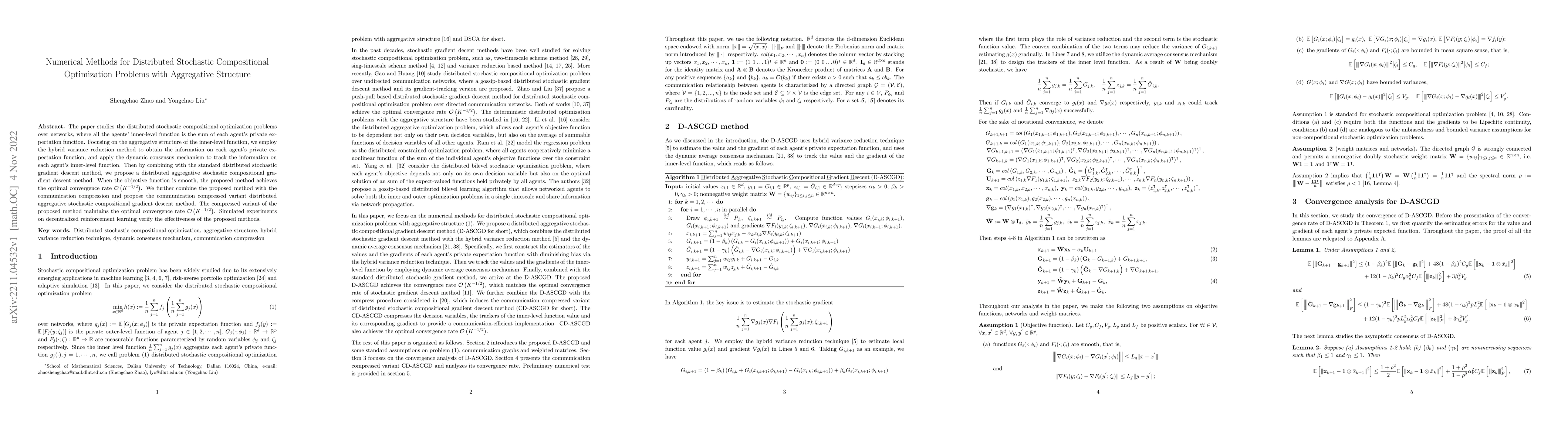 Thumbnail for Numerical Methods for Distributed Stochastic Compositional Optimization
  Problems with Aggregative Structure